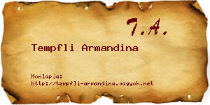 Tempfli Armandina névjegykártya